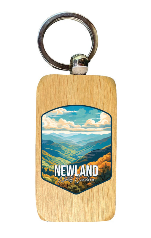 Newland North Carolina Souvenir 2.5x1-Inch Souvenir Wooden Keychain 