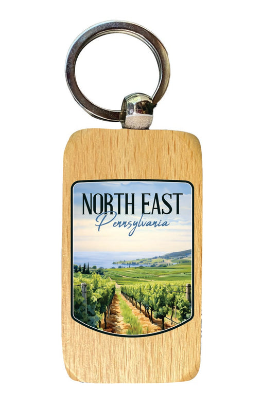 North East Pennsylvania Souvenir 2.5x1-Inch Souvenir Wooden Keychain 