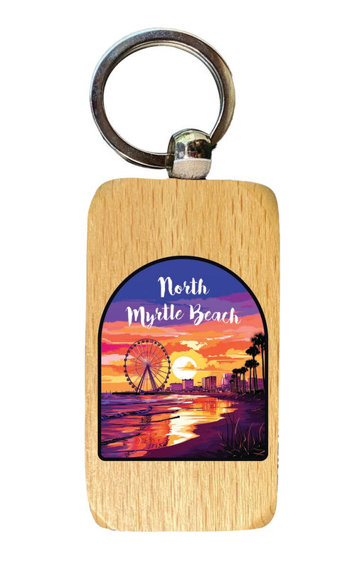 North Myrtle Beach South Carolina Souvenir 2.5x1-Inch Souvenir Wooden Keychain 