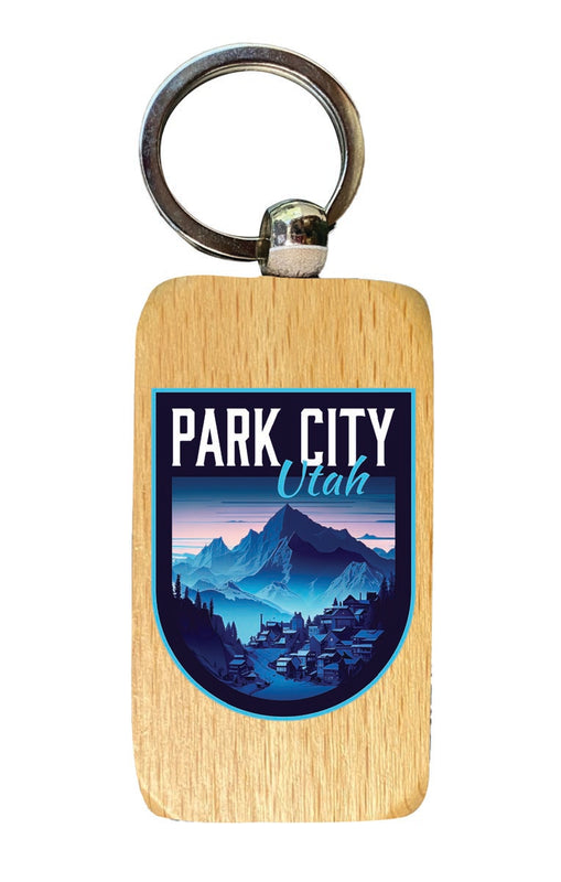 Park City Utah Souvenir 2.5x1-Inch Souvenir Wooden Keychain 