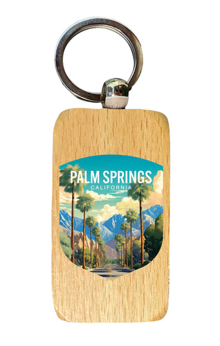 Palm Springs California Design A Souvenir 2.5x1-Inch Souvenir Wooden Keychain Single