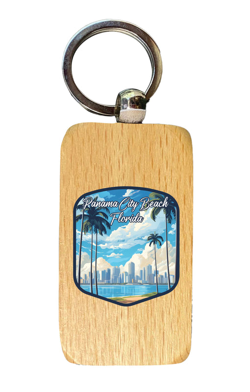 Panama City Beach Florida Design B Souvenir 2.5x1-Inch Souvenir Wooden Keychain Single
