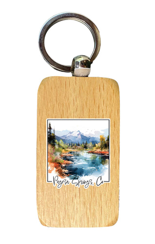 Pagosa Springs Colorado Design A Souvenir 2.5x1-Inch Souvenir Wooden Keychain 2-Pack