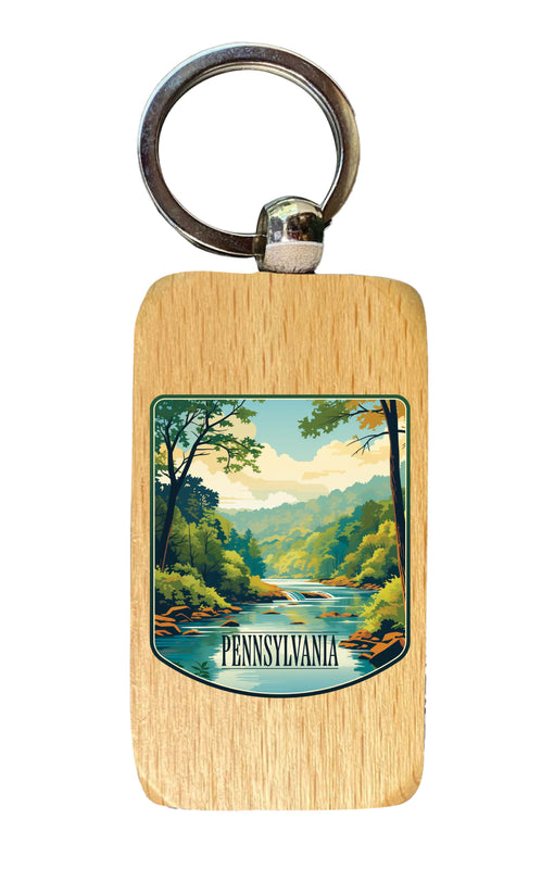 Pennsylvania Design B Souvenir 2.5x1-Inch Souvenir Wooden Keychain Single