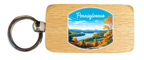 Pennsylvania Design C Souvenir 2.5x1-Inch Souvenir Wooden Keychain Single