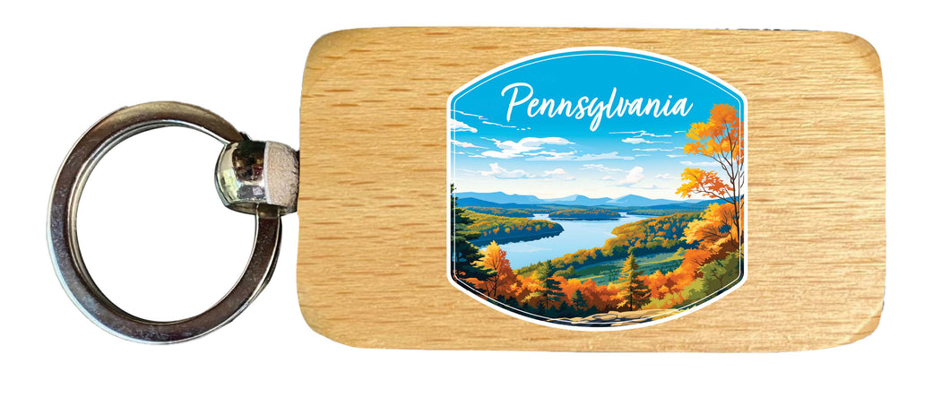 Pennsylvania Design C Souvenir 2.5x1-Inch Souvenir Wooden Keychain Single