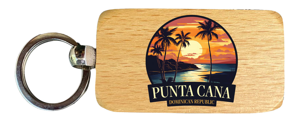 Punta Cana Dominican Republic Design E Souvenir 2.5x1-Inch Souvenir Wooden Keychain Single