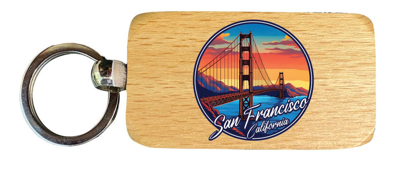 San Francisco California Souvenir 2.5x1-Inch Souvenir Wooden Keychain 