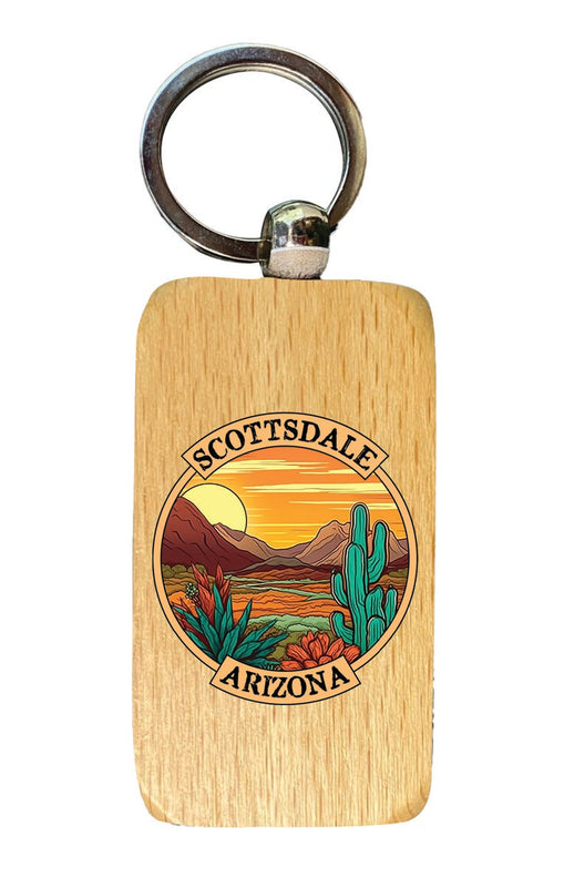 Scottsdale Arizona Souvenir 2.5x1-Inch Souvenir Wooden Keychain 