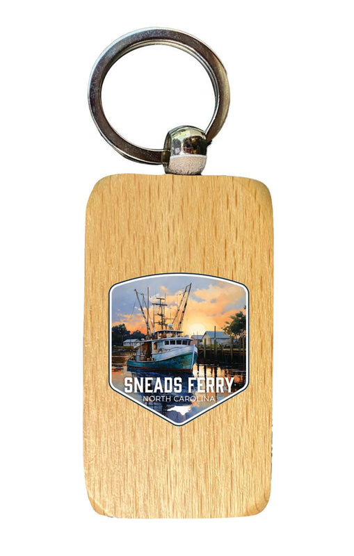 Snead Ferry North Carolina Souvenir 2.5x1-Inch Souvenir Wooden Keychain 