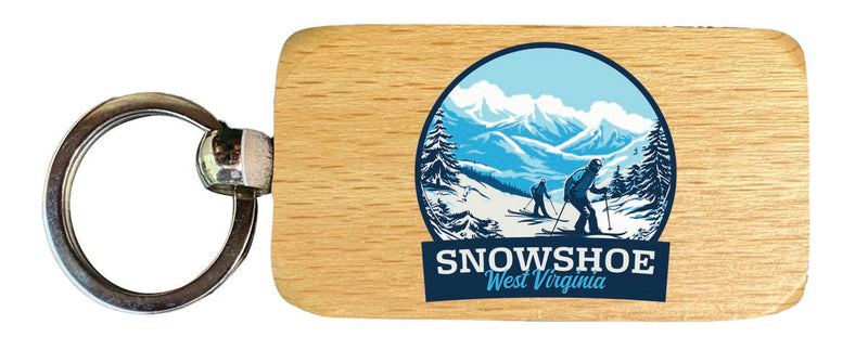 Snowshoe West Virginia Souvenir 2.5x1-Inch Souvenir Wooden Keychain 