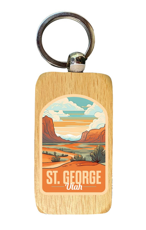 St. George Utah Souvenir 2.5x1-Inch Souvenir Wooden Keychain 