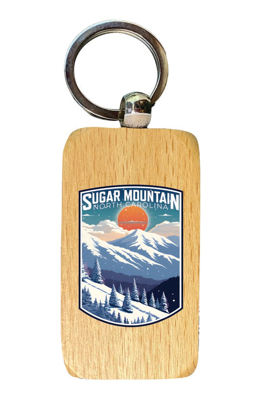 Sugar Mountain North Carolina Souvenir 2.5x1-Inch Souvenir Wooden Keychain 