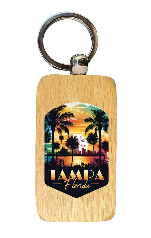 Tampa Florida Souvenir 2.5x1-Inch Souvenir Wooden Keychain 
