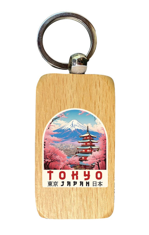 Tokyo Japan Souvenir 2.5x1-Inch Souvenir Wooden Keychain 
