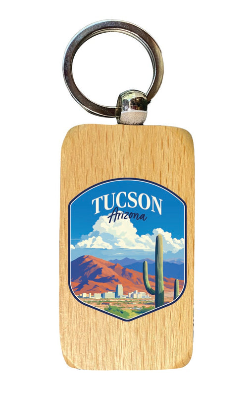 Tucson Arizona Souvenir 2.5x1-Inch Souvenir Wooden Keychain 