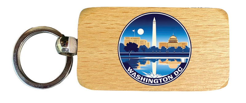 Washington DC Souvenir 2.5x1-Inch Souvenir Wooden Keychain 