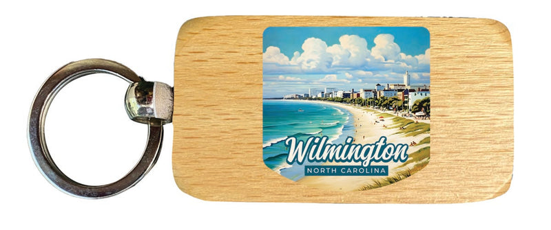 Wilmington North Carolina Souvenir 2.5x1-Inch Souvenir Wooden Keychain 