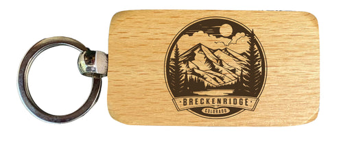 Breckenridge Colorado Souvenir 2.5x1-Inch Souvenir Engraved Wooden Keychain 2-Pack