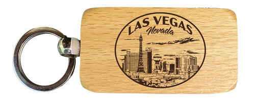 Las Vegas Nevada Souvenir 2.5x1-Inch Souvenir Engraved Wooden Keychain 2-Pack