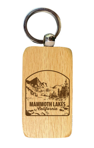 Mammoth Lakes California Souvenir 2.5x1-Inch Souvenir Engraved Wooden Keychain 2-Pack