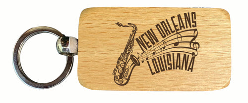 New Orleans Louisiana Souvenir 2.5x1-Inch Souvenir Engraved Wooden Keychain Single Unit