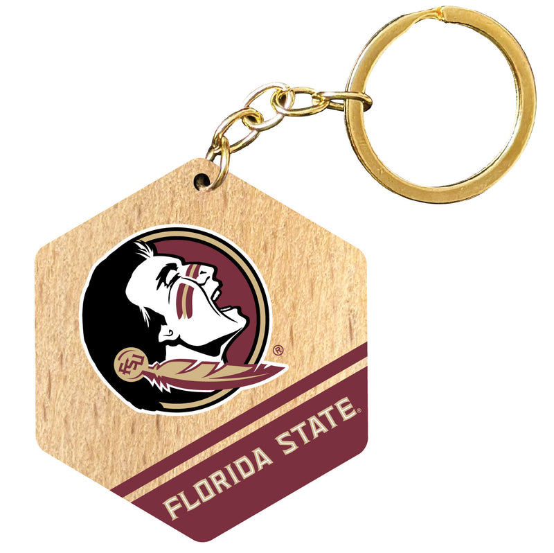 Florida State Seminoles 2" Wooden Hexagon Keychain Officially Licensed Collegiate Product Single