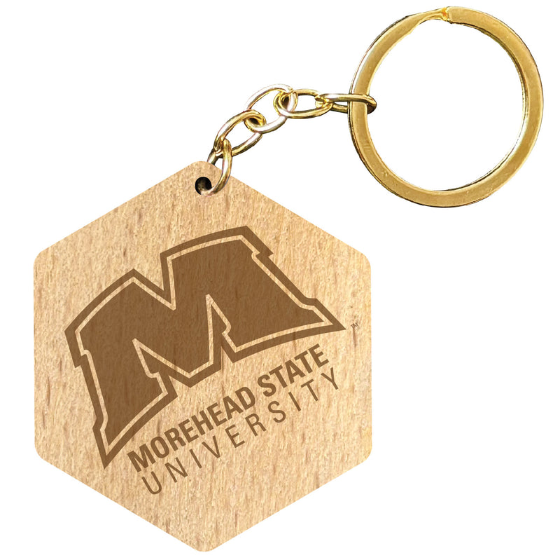 Morehead State University 2" Engraved Wooden Hexagon Keychain Officially Licensed Collegiate Product Single