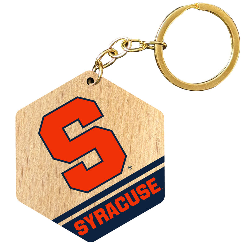 Syracuse Orange 2" Wooden Hexagon Keychain Officially Licensed Collegiate Product 4-Pack