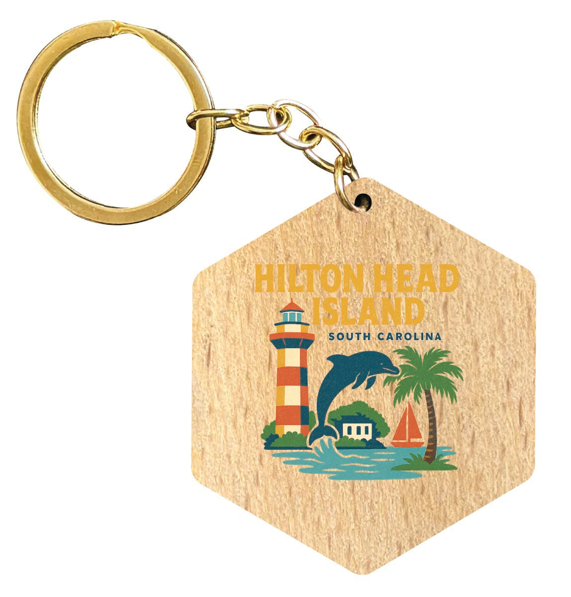 Hilton Head Island South Carolina Vintage Design Souvenir Flat Wooden ...