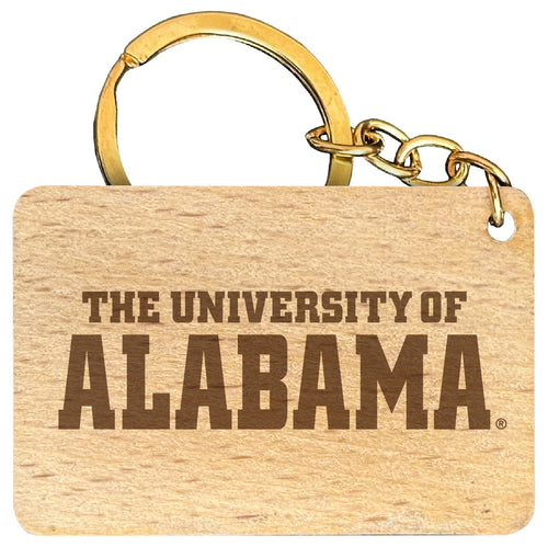 Alabama Crimson Tide Engraved Flat Wood Keychain 1.5