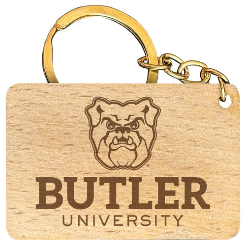 Butler Bulldogs Engraved Flat Wood Keychain 1.5