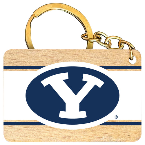 Brigham Young Cougars Flat Wood Keychain 1.5