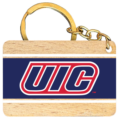 University of Illinois at Chicago Flat Wood Keychain 1.5