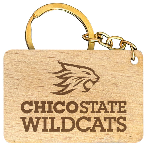 California State University, Chico Engraved Flat Wood Keychain 1.5
