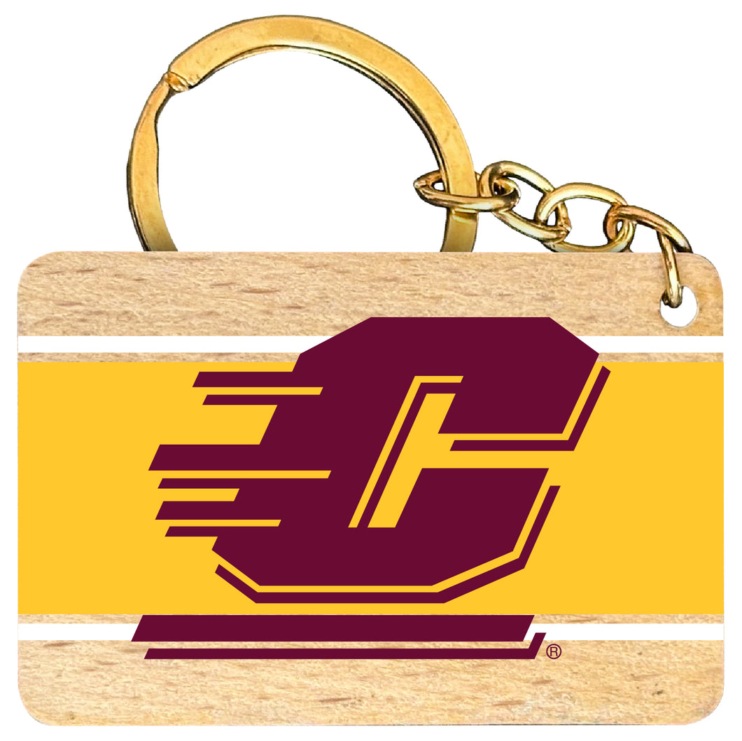Central Michigan University Flat Wood Keychain 1.5