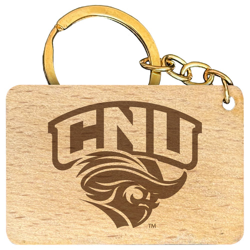 Christopher Newport Captains Engraved Flat Wood Keychain 1.5