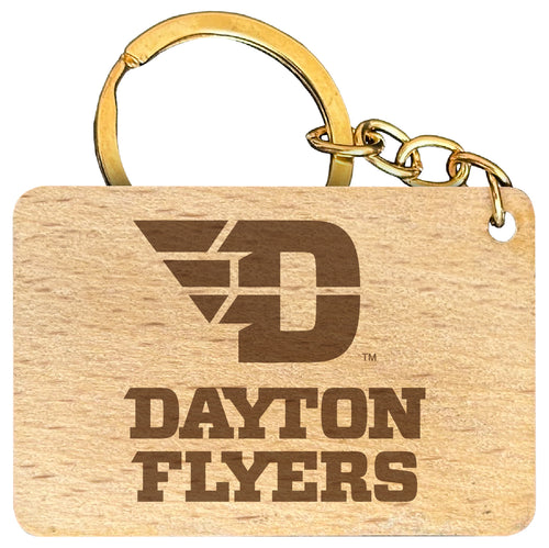 Dayton Flyers Engraved Flat Wood Keychain 1.5