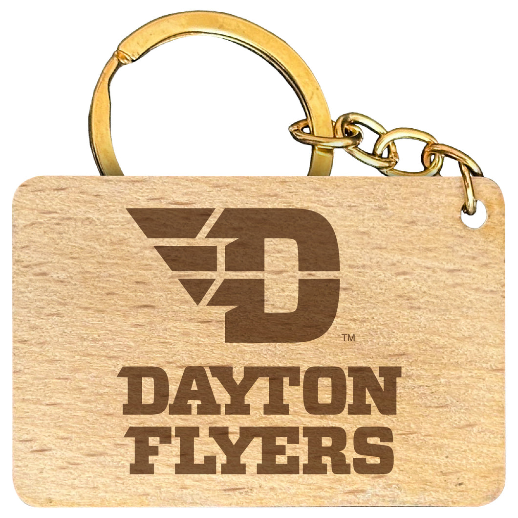 Dayton Flyers Engraved Flat Wood Keychain 1.5