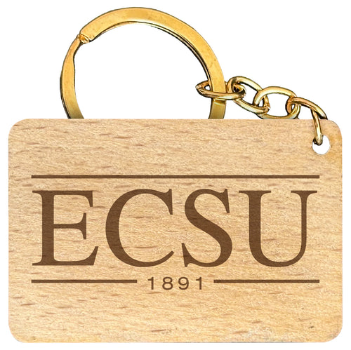 Elizabeth City State University Engraved Flat Wood Keychain 1.5