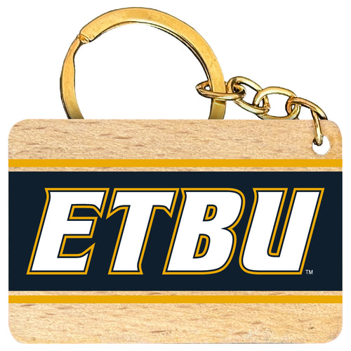 East Texas Baptist University Flat Wood Keychain 1.5
