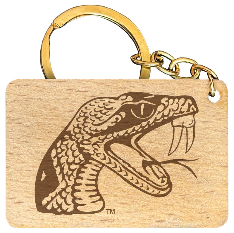 Florida A&M Rattlers Engraved Flat Wood Keychain 1.5" x 2.5" Officially Licensed Collegiate Product Single