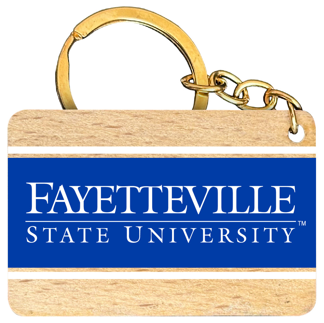Fayetteville State University Flat Wood Keychain 1.5