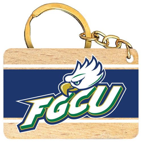 Florida Gulf Coast Eagles Flat Wood Keychain 1.5