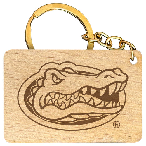 Florida Gators Engraved Flat Wood Keychain 1.5