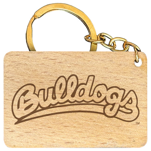 Fresno State Bulldogs Engraved Flat Wood Keychain 1.5