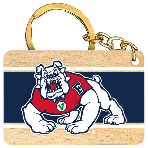 Fresno State Bulldogs Flat Wood Keychain 1.5