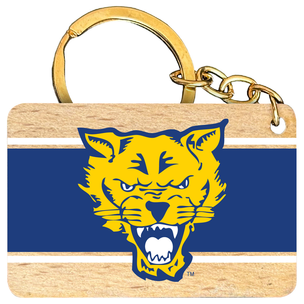 Fort Valley State University Flat Wood Keychain 1.5