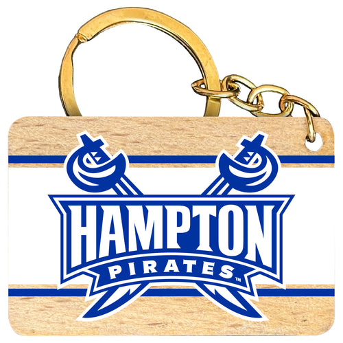 Hampton University Flat Wood Keychain 1.5
