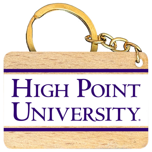 High Point University Flat Wood Keychain 1.5